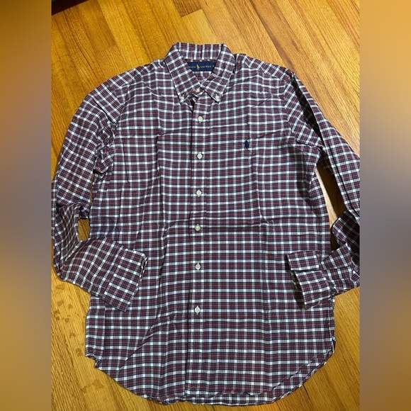 Polo Ralph Lauren Mens Shirt Button Down Red Plaid 100% Cotton size M(h8 - Picture 11 of 11